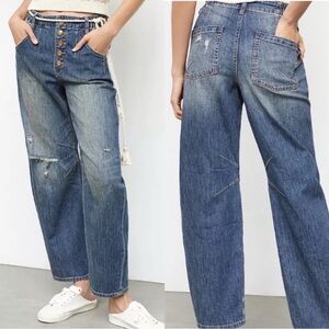 Pilcro Distressed Paper Bag Jeans
